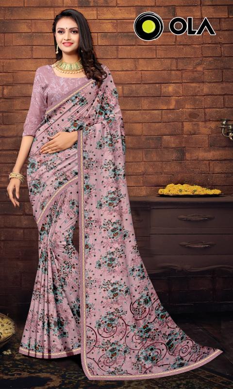OLA  Renial fancy flower print Saree Wholesale catalog