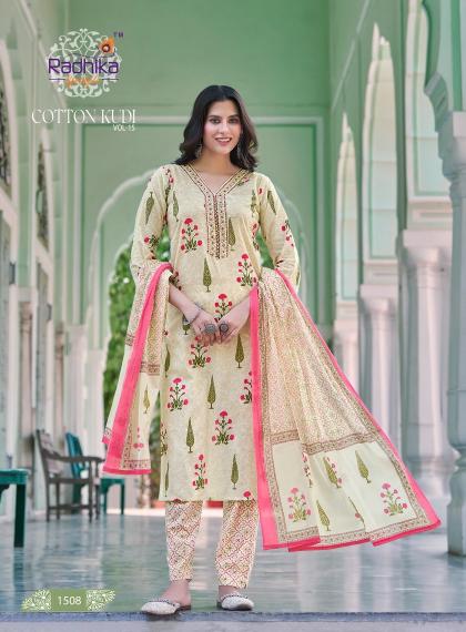 Radhika Cotton Kudi Vol 15 KURTI Wholesale catalog