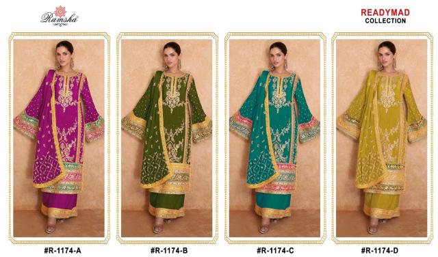 Ramsha R 1174 Nx Ready Made Pakistani Suits wholesale catalog