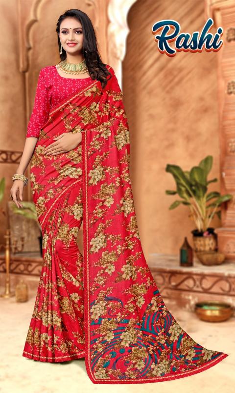 RASHI Renial fancy flower print Saree Wholesale catalog