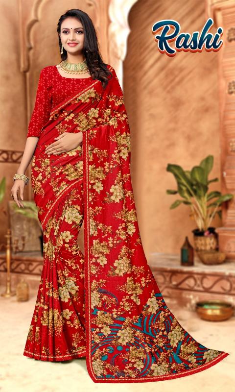 RASHI Renial fancy flower print Saree Wholesale catalog