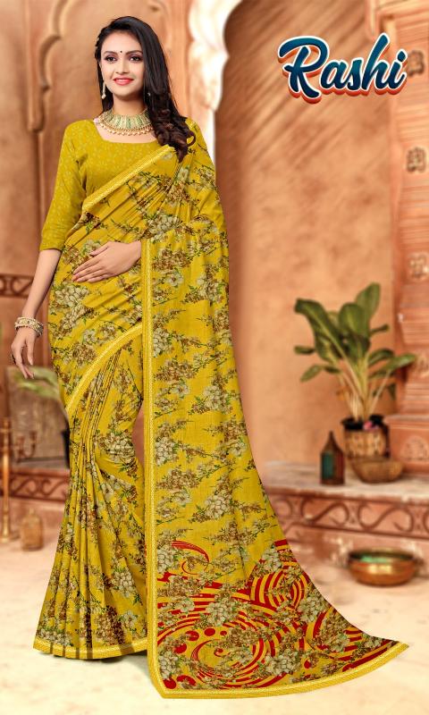 RASHI Renial fancy flower print Saree Wholesale catalog