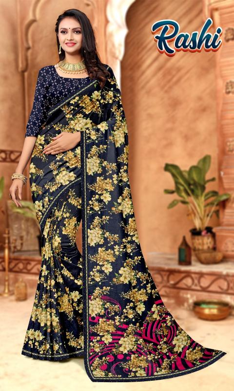 RASHI Renial fancy flower print Saree Wholesale catalog