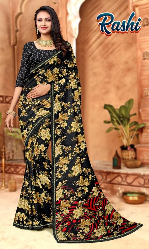 RASHI Renial fancy flower print Saree Wholesale catalog