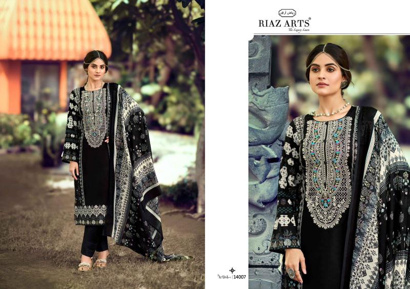 Riaz Arts The Artist Vol 3 Lawn Digital Printed Dress Material Wholesale catalog