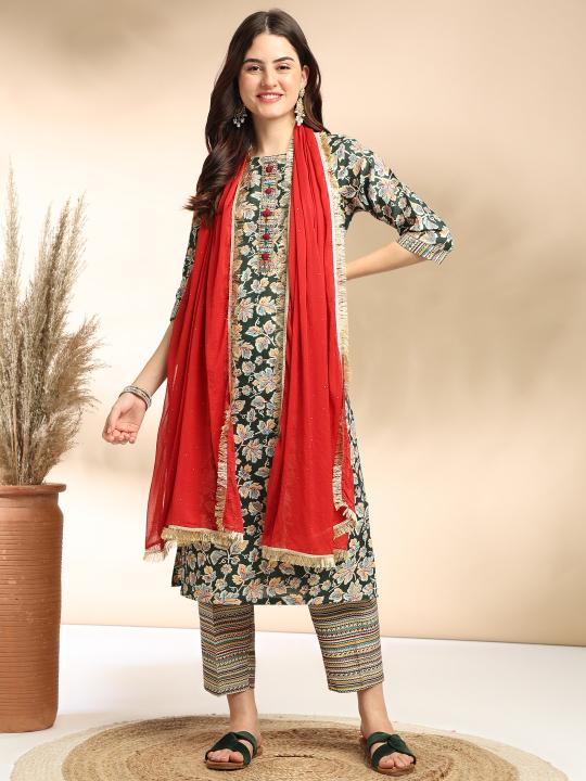 Riyana Vol 55 Polyester Printed Kurti Bottom With Dupatta wholesale catalog