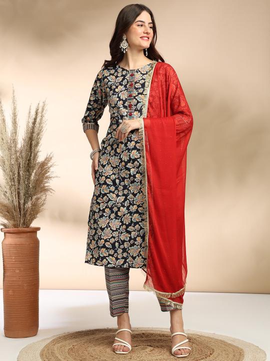 Riyana Vol 55 Polyester Printed Kurti Bottom With Dupatta wholesale catalog