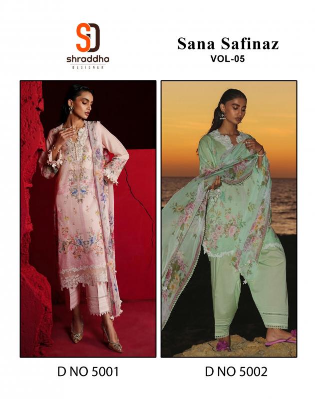 Shraddha Sana Safinaz 5 Lawn Cotton Dupatta Pakistani Salwar Kameez wholesale catalog