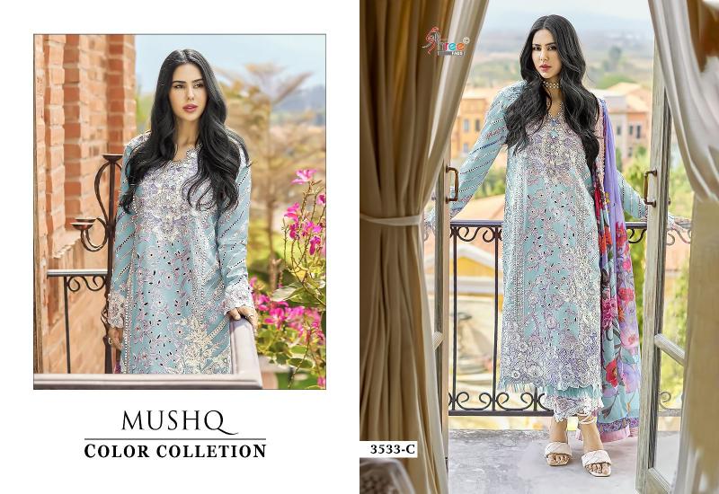 Shree Mushq Color Collection 24 Chiffon Dupatta Pakistani Suits wholesale catalog