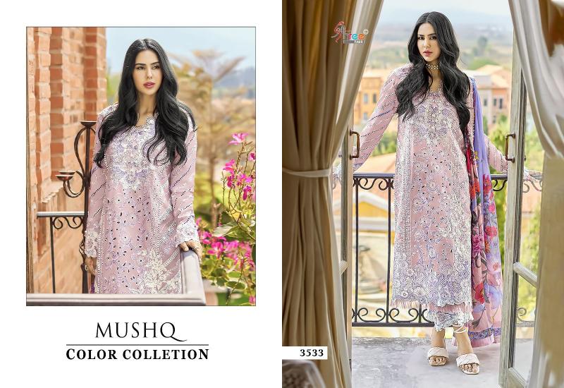Shree Mushq Color Collection 24 Chiffon Dupatta Pakistani Suits wholesale catalog