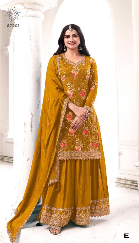 Sneh 67201 A to F Colors Chinon Embroidered Salwar Suit Wholesale catalog