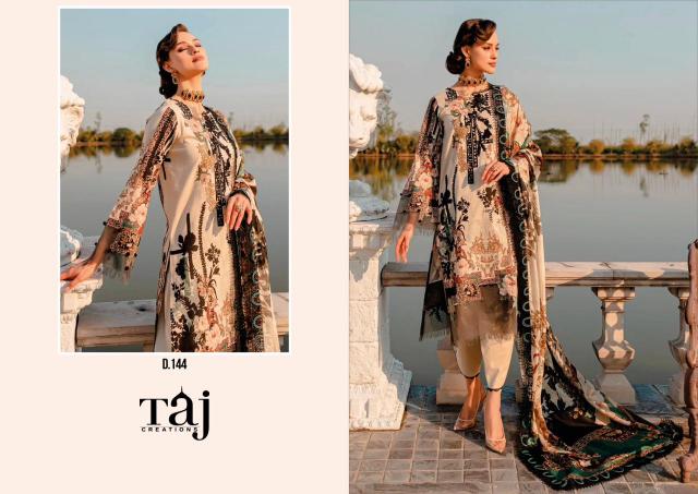 Taj 144 Cotton Dupatta Pakistani Salwar Suits wholesale catalog