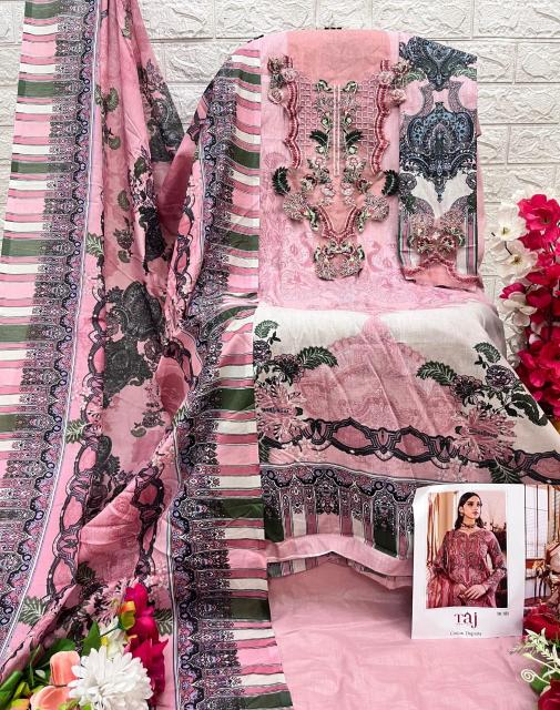 Taj 525 Chiffon Dupatta Pakistani Salwar Suits Wholesale catalog