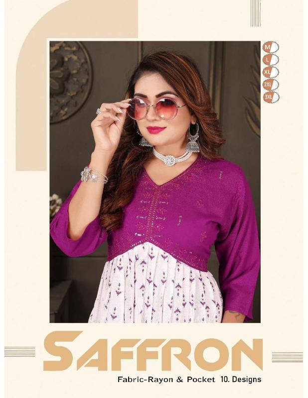 TRENDY SAFFRON KURTI Wholesale catalog