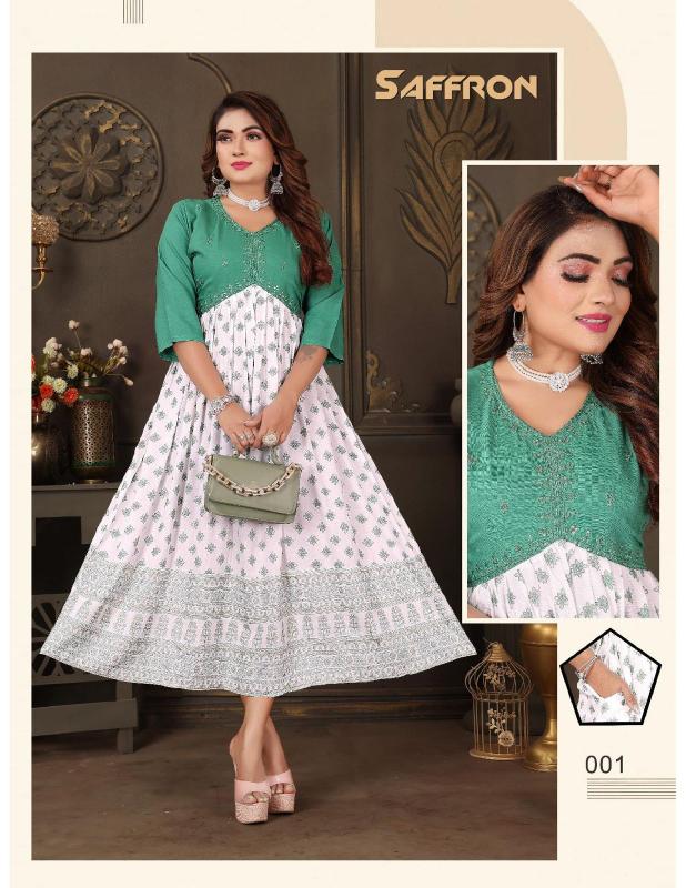 TRENDY SAFFRON KURTI Wholesale catalog
