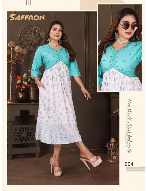 TRENDY SAFFRON KURTI Wholesale catalog