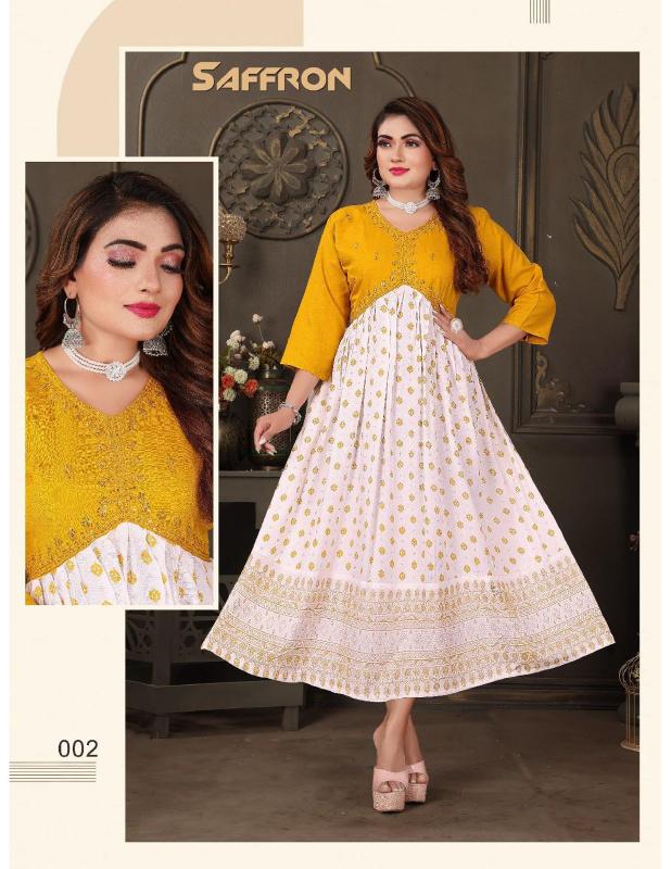 TRENDY SAFFRON KURTI Wholesale catalog