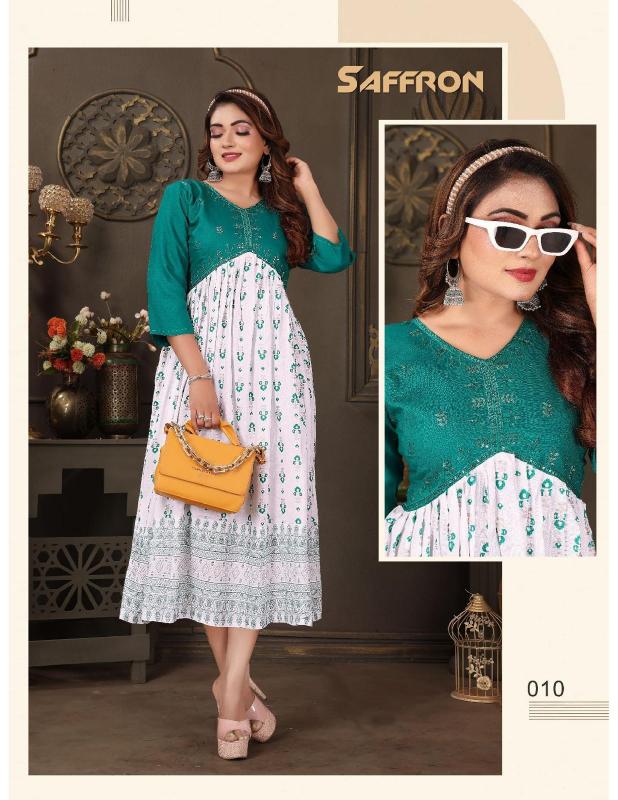 TRENDY SAFFRON KURTI Wholesale catalog