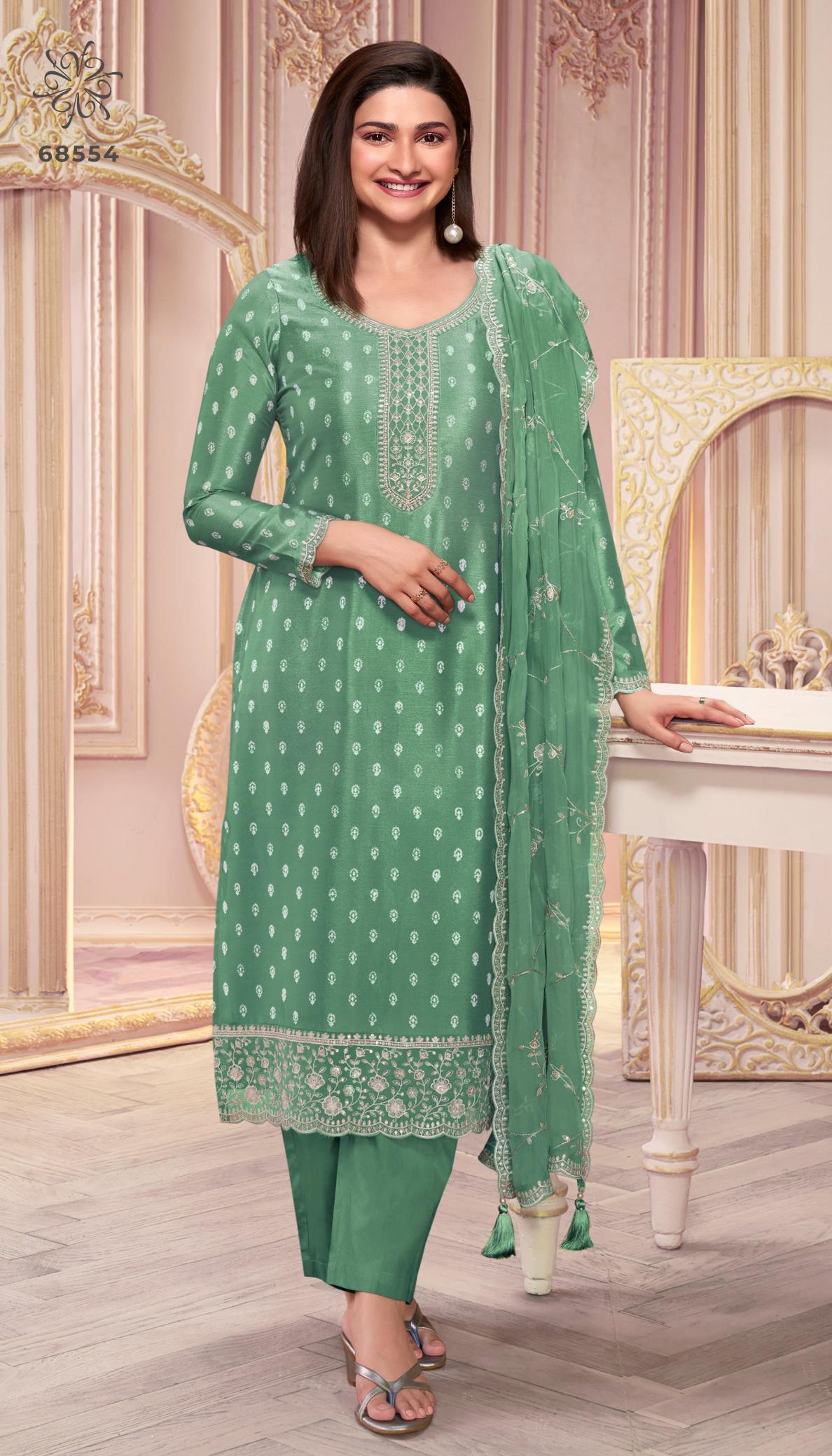 Vinay Kuleesh Purva Embroidered Silk Salwar Kameez wholesale catalog