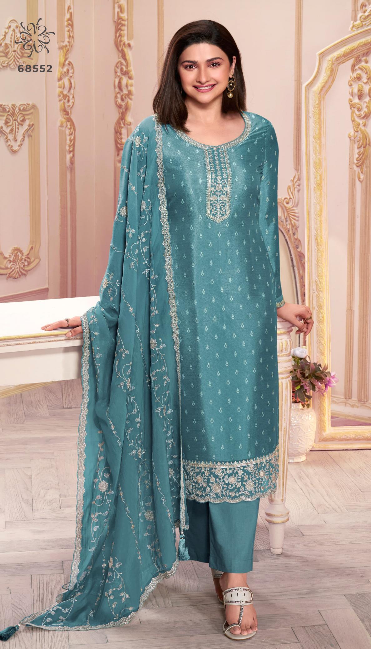 Vinay Kuleesh Purva Embroidered Silk Salwar Kameez wholesale catalog