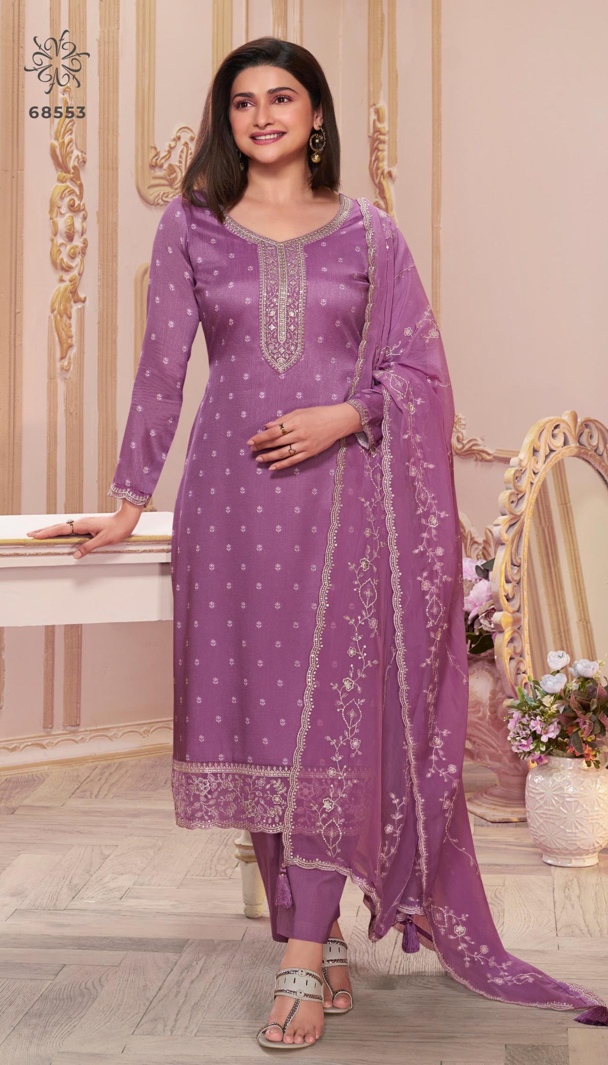 Vinay Kuleesh Purva Embroidered Silk Salwar Kameez wholesale catalog