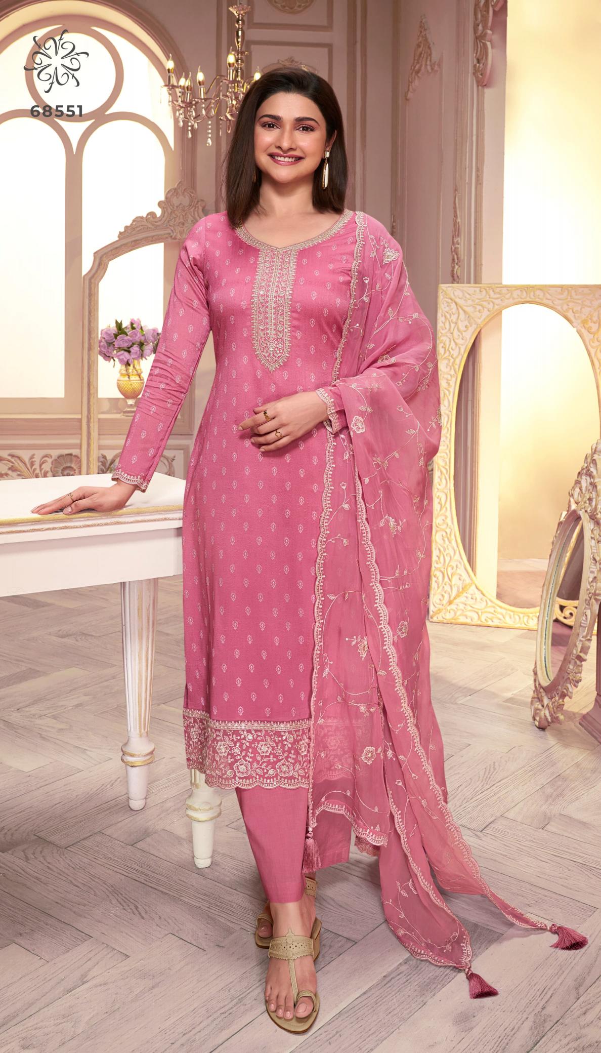 Vinay Kuleesh Purva Embroidered Silk Salwar Kameez wholesale catalog