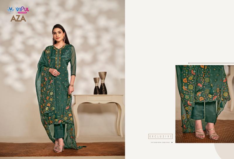 Vipul Aza Soft Organza Designer Salwar Suits wholesale catalog