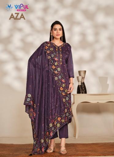 Vipul Aza Soft Organza Designer Salwar Suits wholesale catalog