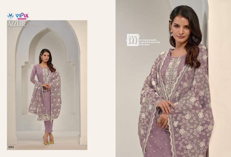	Vipul Azzure Soft Organza Designer Salwar Suits wholesale catalog