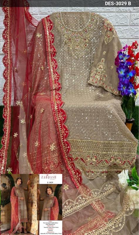 Zarqash Z 3029 Georgette Pakistani Salwar Suits wholesale catalog