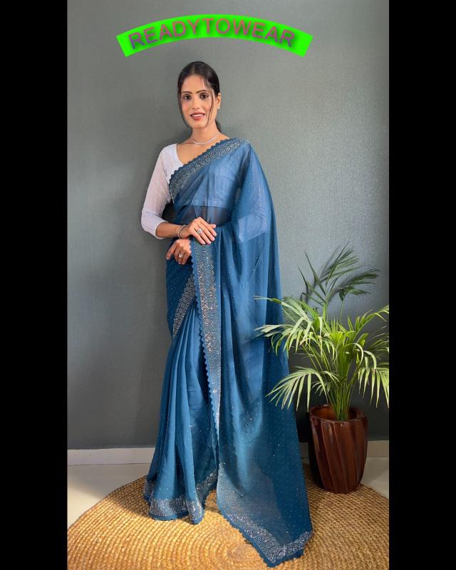 Aab Meloni Georgette Ready To Wear Saree Wholesale Catalog