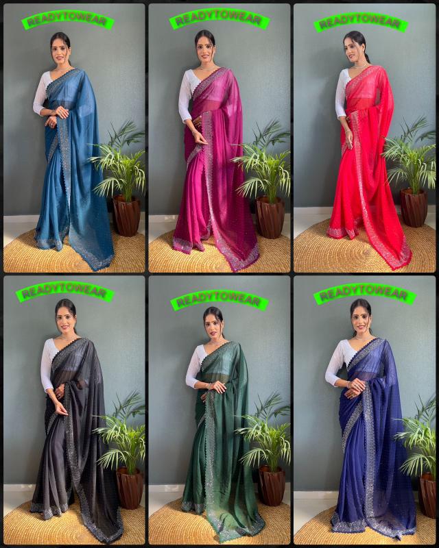 Aab Meloni Georgette Ready To Wear Saree Wholesale Catalog