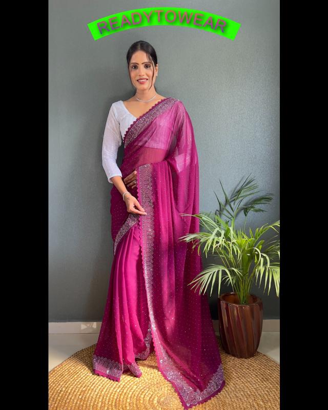 Aab Meloni Georgette Ready To Wear Saree Wholesale Catalog