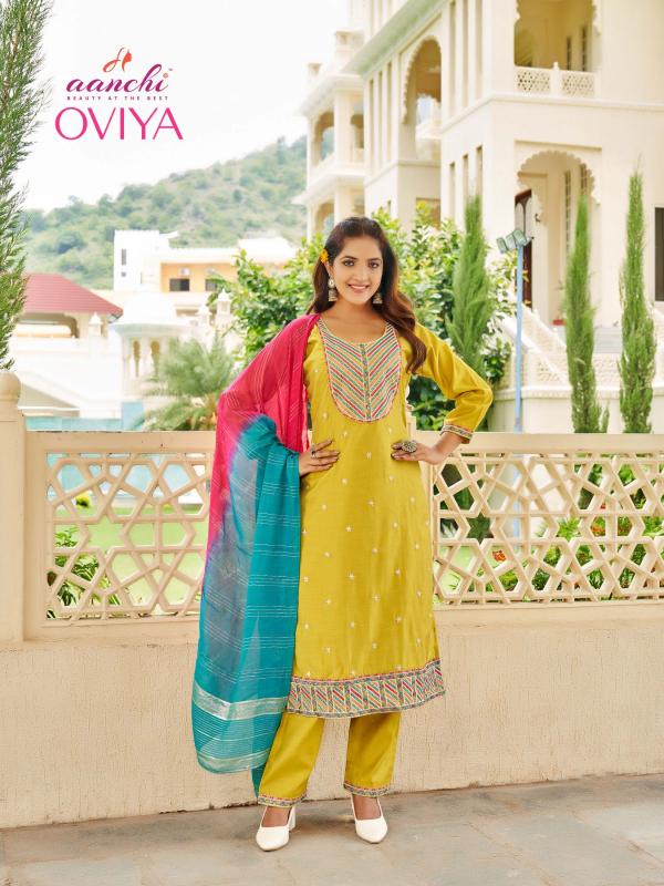 Aanchi Oviya Roman Silk Kurti Wholesale Catalog