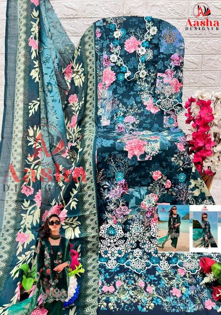 Aasha 1115 Cotton Dupatta Pakistani Suits Wholesale Catalog