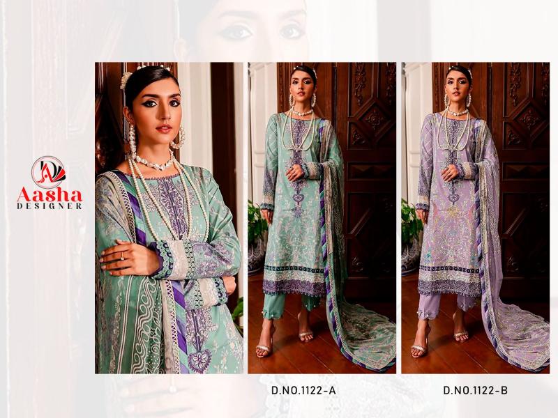 Aasha Queen Court Vol 8 Chiffon Dupatta Pakistani Suit Wholesale catalog
