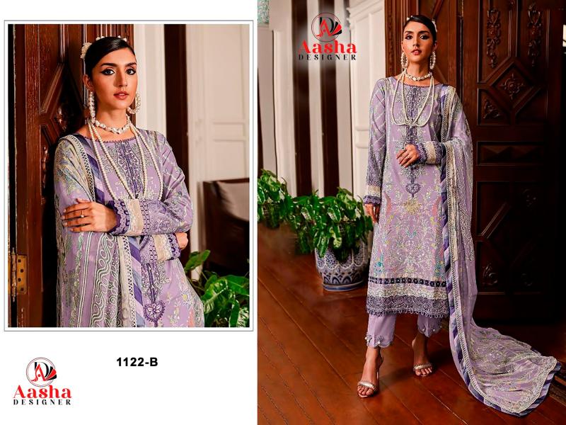 Aasha Queen Court Vol 8 Chiffon Dupatta Pakistani Suit Wholesale catalog