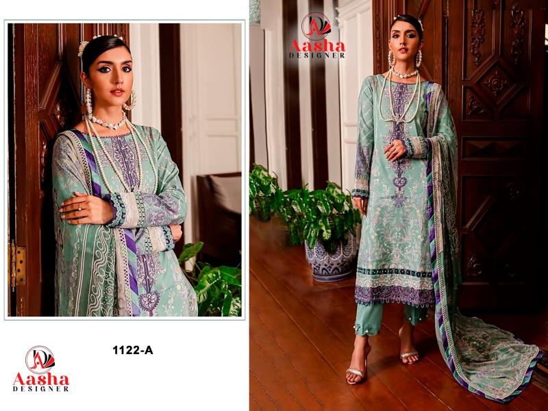 Aasha Queen Court Vol 8 Chiffon Dupatta Pakistani Suit Wholesale catalog