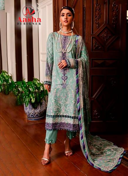 Aasha Queen Court Vol 8 Cotton Dupatta Pakistani Suit Wholesale catalog