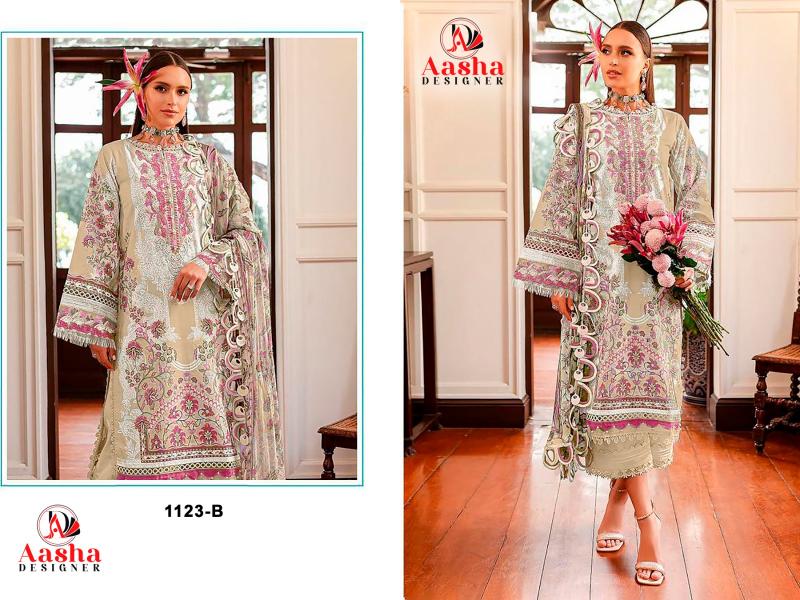 Aasha Queen Court Vol 9 Cotton Dupatta Pakistani Suit Wholesale Catalog