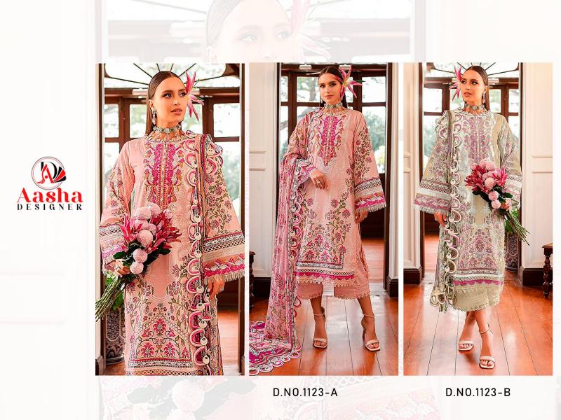 Aasha Queen Court Vol 9 Cotton Dupatta Pakistani Suit Wholesale Catalog