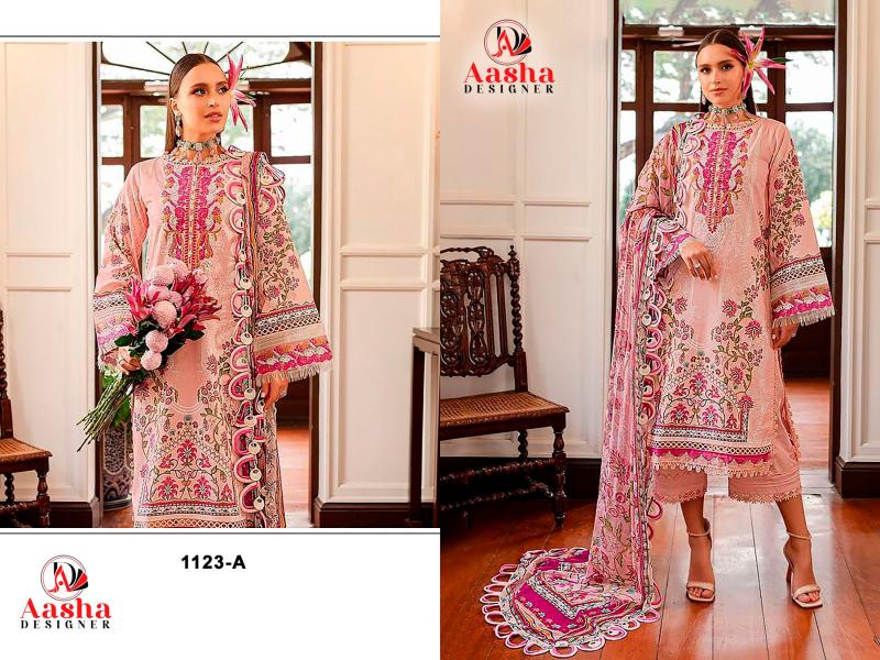Aasha Queen Court Vol 9 Cotton Dupatta Pakistani Suit Wholesale Catalog