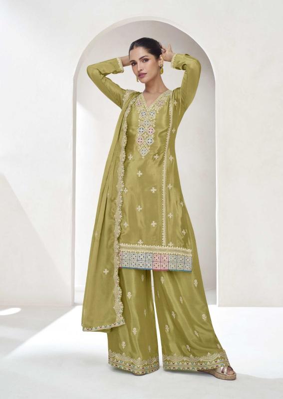 Aashirwad Vaanya Chinon Silk Designer Salwar Kameez Wholesale Catalog