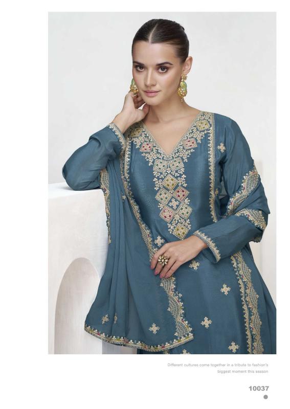 Aashirwad Vaanya Chinon Silk Designer Salwar Kameez Wholesale Catalog