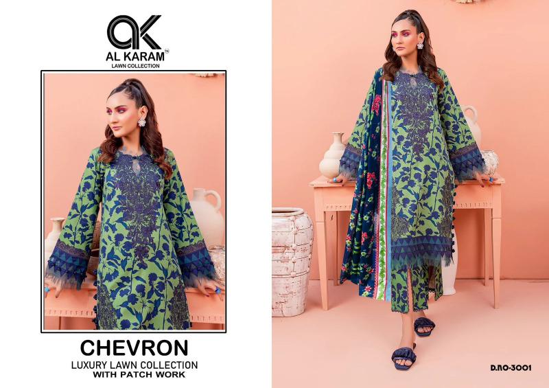 Al Karam Chevron Vol 3 Cotton Dress Material Wholesale catalog