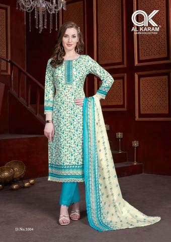 Al karam Shabnam Vol 1 Soft Cotton Digital Printed Dress Material Wholesale catalog
