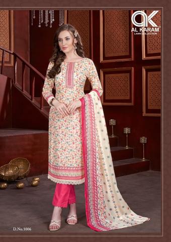 Al karam Shabnam Vol 1 Soft Cotton Digital Printed Dress Material Wholesale catalog
