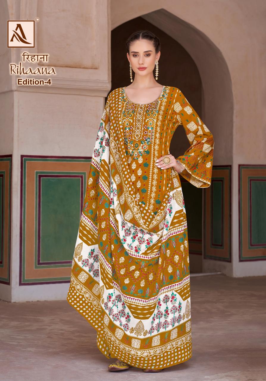 Alok Rihaana Vol 4 Salwar Kameez Wholesale Catalog