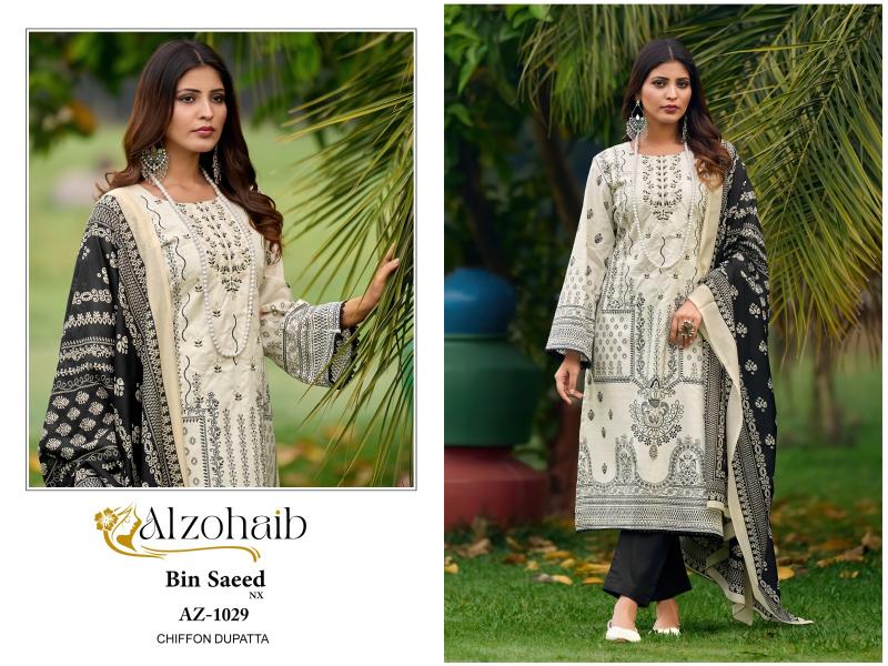 Alzohaib Bin Saeed Nx Chiffon Dupatta salwar kameez Wholesale catalog
