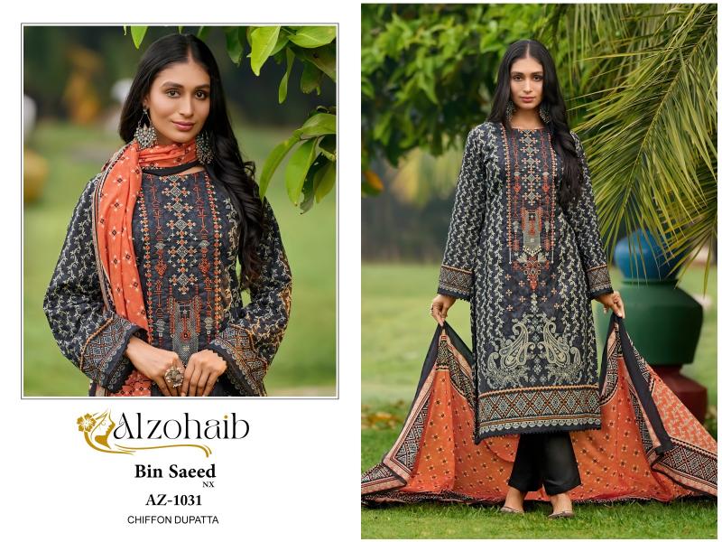 Alzohaib Bin Saeed Nx Chiffon Dupatta salwar kameez Wholesale catalog